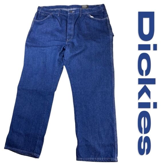 DICKIES NWT MEN'S CARPENTER FIT BLUE DENIM JEANS WAIST 44 LENGTH 32 NEW - Picture 1 of 8